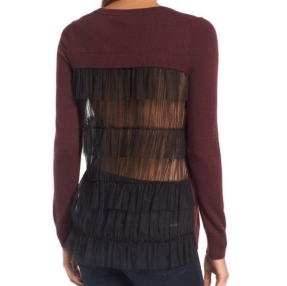 Chelsea28 Tulle Ruffle Back Top.
